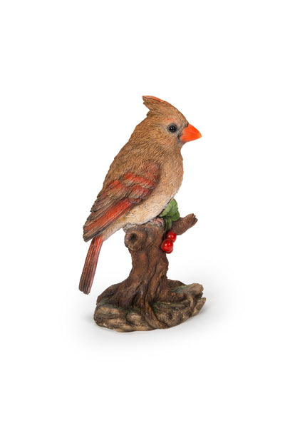 Female Cardinal Resting on Stump Garden Statue HI-LINE GIFT LTD.