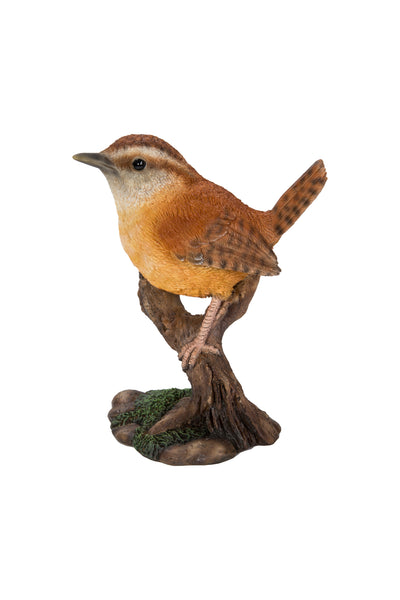 Carolina Wren on stump Garden Statue HI-LINE GIFT LTD.