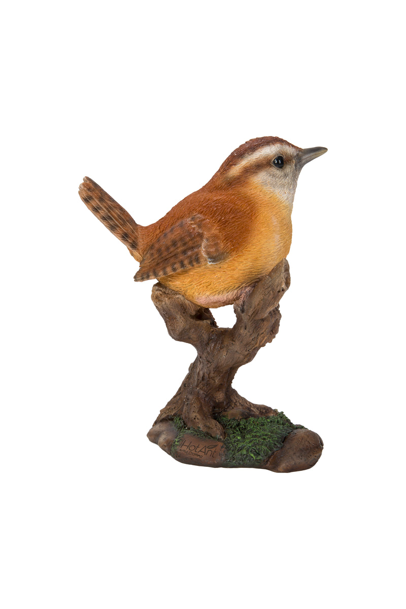 Carolina Wren on stump Garden Statue HI-LINE GIFT LTD.