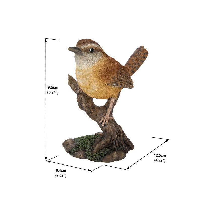 Carolina Wren on stump Garden Statue HI-LINE GIFT LTD.