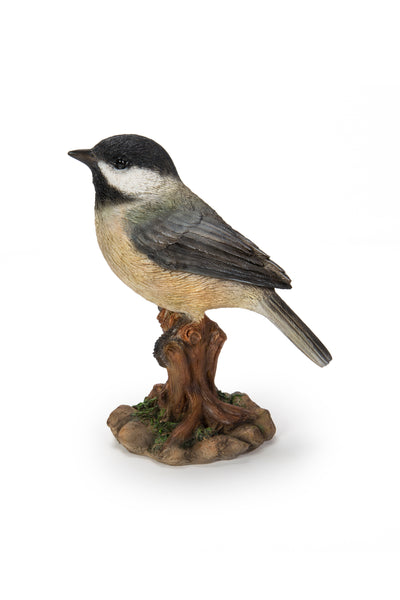 Chickadee Peeking on stump Garden Statue HI-LINE GIFT LTD.