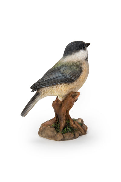 Chickadee Peeking on stump Garden Statue HI-LINE GIFT LTD.