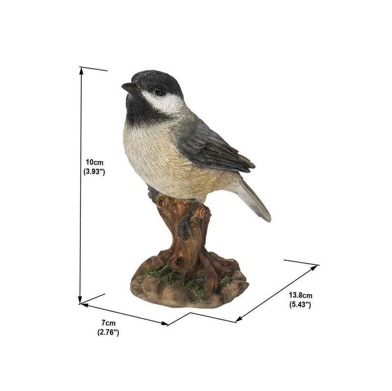 Chickadee Peeking on stump Garden Statue HI-LINE GIFT LTD.