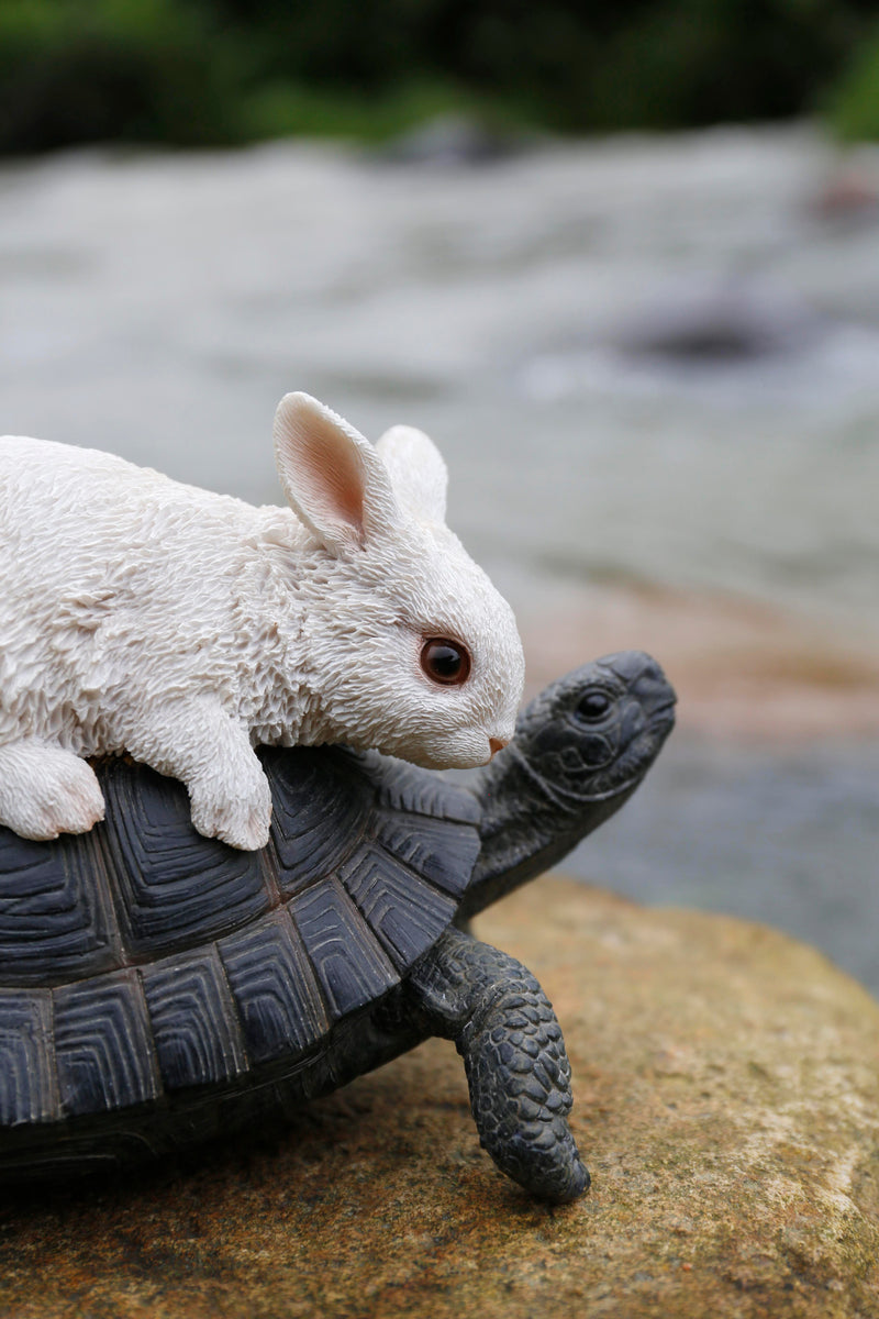 Tortoise and Hare Playing Statue HI-LINE GIFT LTD.