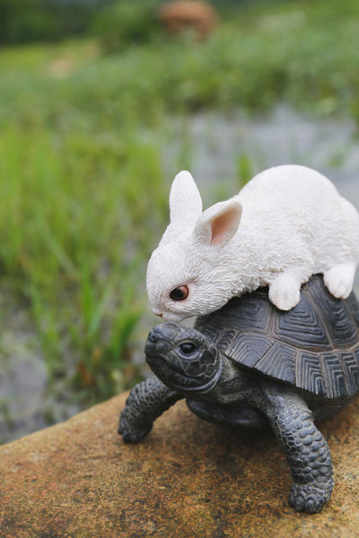 Tortoise and Hare Playing Statue HI-LINE GIFT LTD.