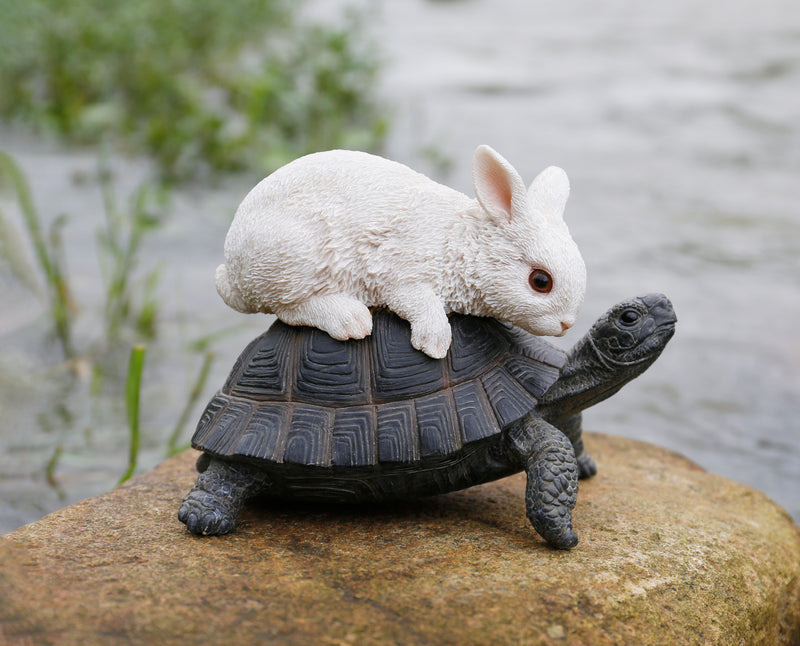 Tortoise and Hare Playing Statue HI-LINE GIFT LTD.