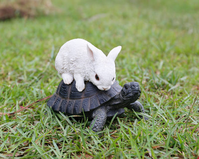 Tortoise and Hare Playing Statue HI-LINE GIFT LTD.