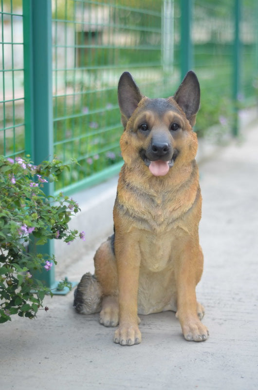 German Shepherd Sitting Statue - Large HI-LINE GIFT LTD.