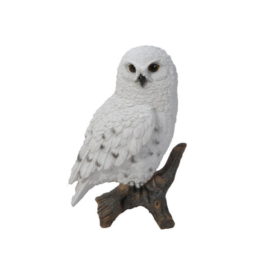 Snow Owl On Stump Statue HI-LINE GIFT LTD.