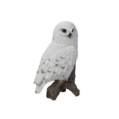 Snow Owl On Stump Statue HI-LINE GIFT LTD.