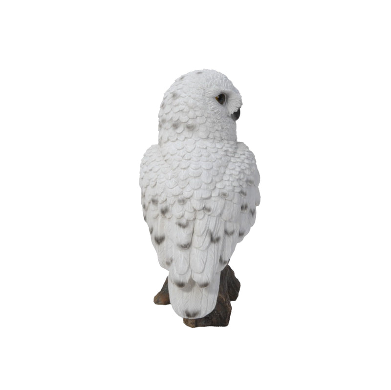 Snow Owl On Stump Statue HI-LINE GIFT LTD.