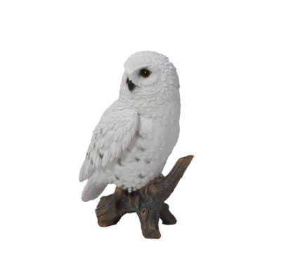 Snow Owl On Stump Statue HI-LINE GIFT LTD.