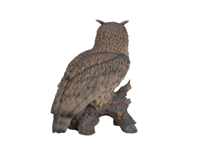 Eagle Owl on Stump Statue HI-LINE GIFT LTD.