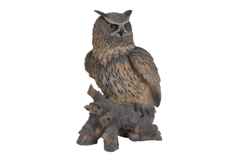 Eagle Owl on Stump Statue HI-LINE GIFT LTD.