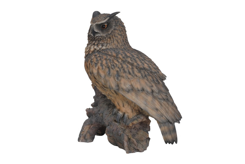 Eagle Owl on Stump Statue HI-LINE GIFT LTD.