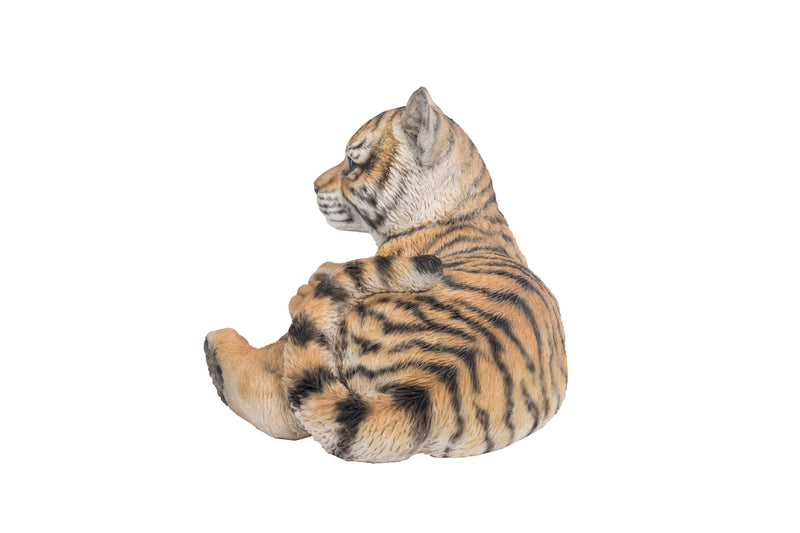 Baby Yellow Tiger Cub Laying Down Statue Hi-Line Gift Ltd.