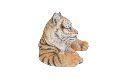 Baby Yellow Tiger Cub Laying Down Statue Hi-Line Gift Ltd.