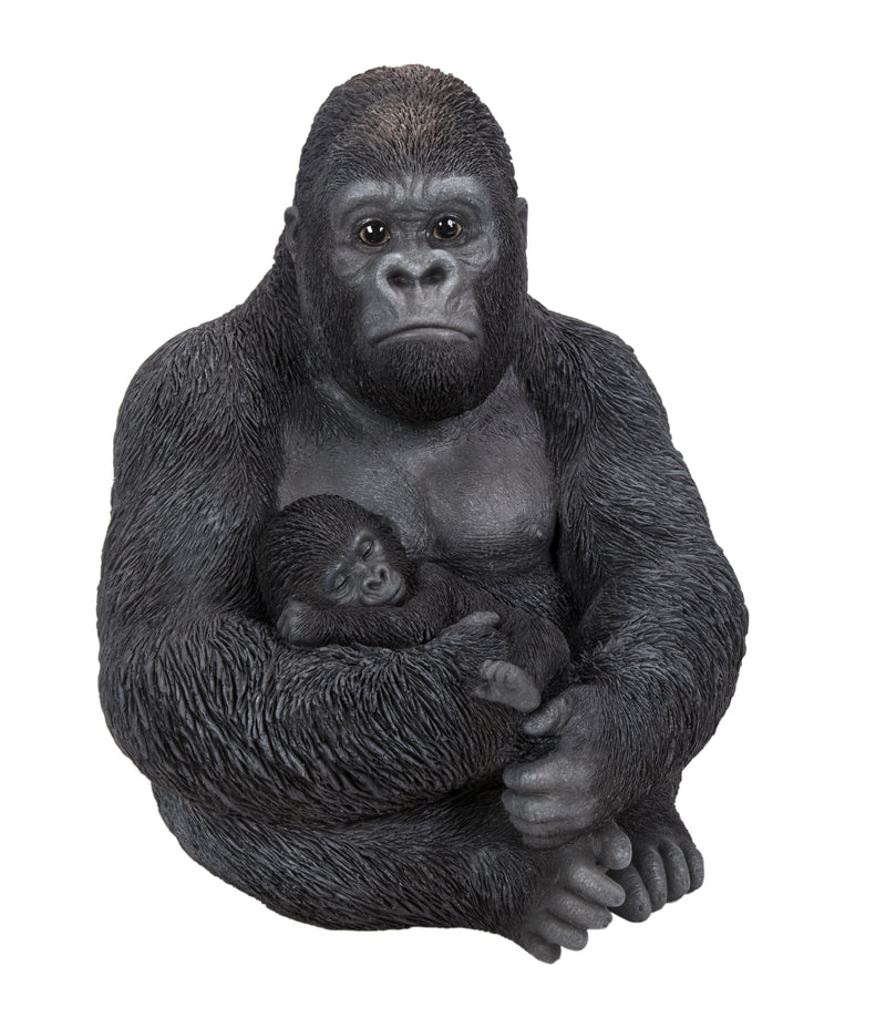 Gorilla Sitting with Baby Statue HI-LINE GIFT LTD.