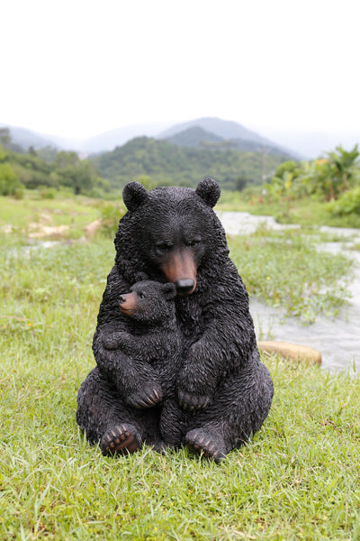 Black Bear Mother and Child Hugging HI-LINE GIFT LTD.