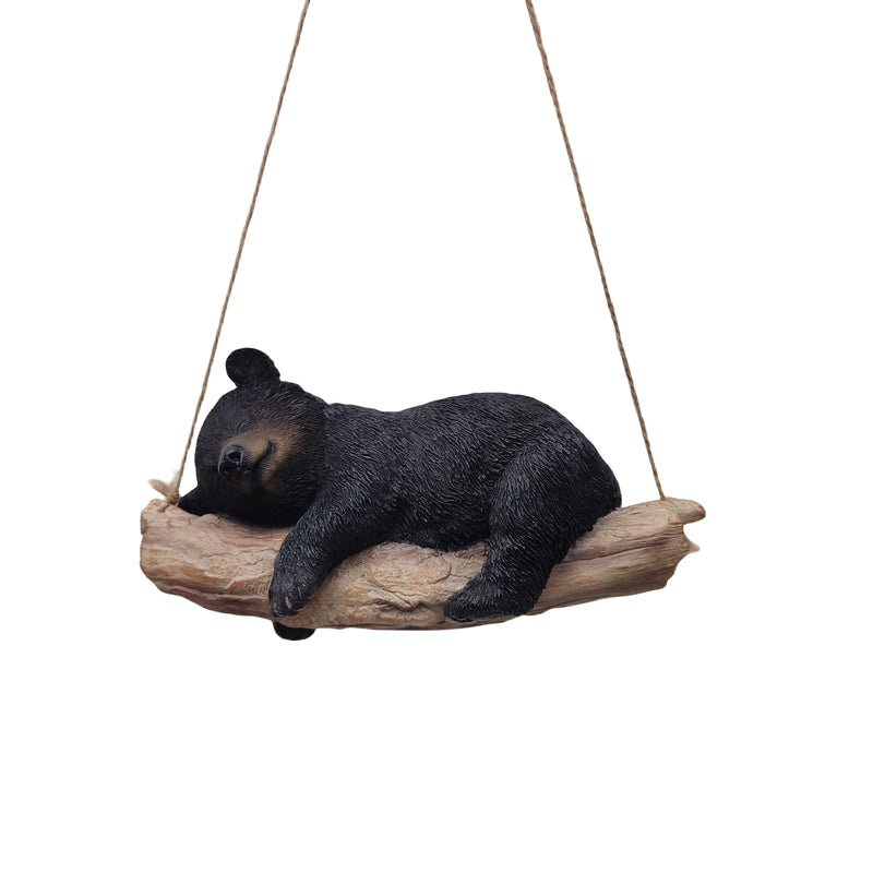 87957-O - Suspended Cub Serenity: Striking Black Hanging Bear Polyresin Figurine Hi-Line Gift Ltd.