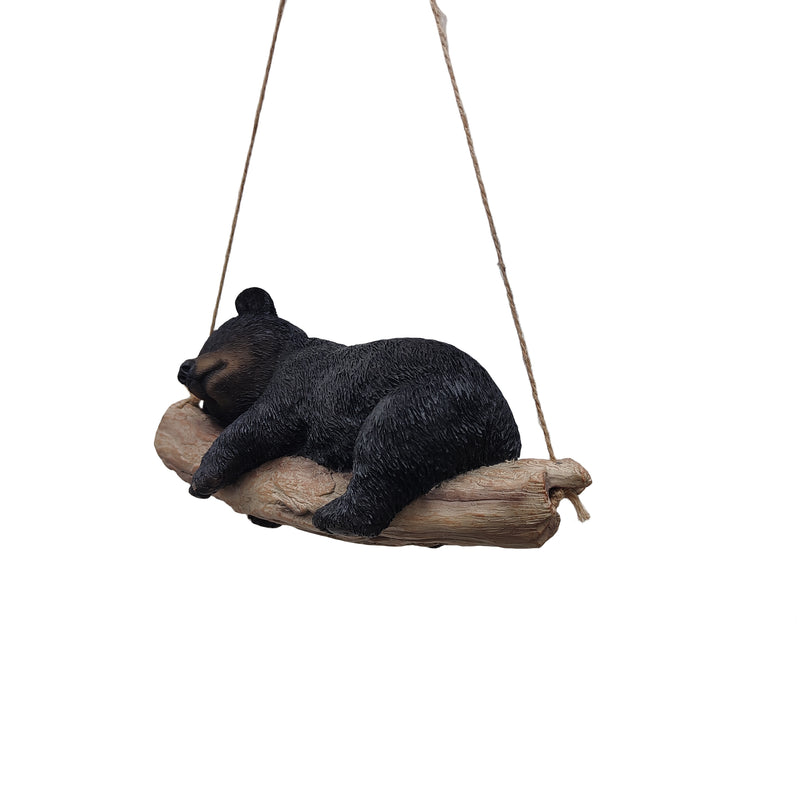 87957-O - Suspended Cub Serenity: Striking Black Hanging Bear Polyresin Figurine Hi-Line Gift Ltd.