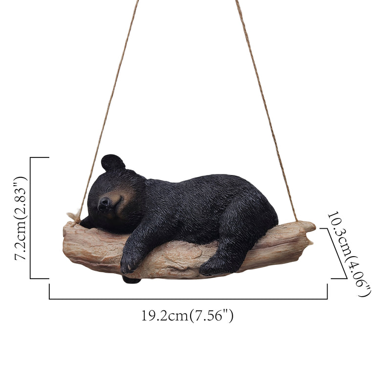 87957-O - Suspended Cub Serenity: Striking Black Hanging Bear Polyresin Figurine Hi-Line Gift Ltd.