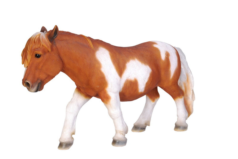 Shetland Pony Brown and White Statue HI-LINE GIFT LTD.