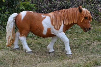 Shetland Pony Brown and White Statue HI-LINE GIFT LTD.