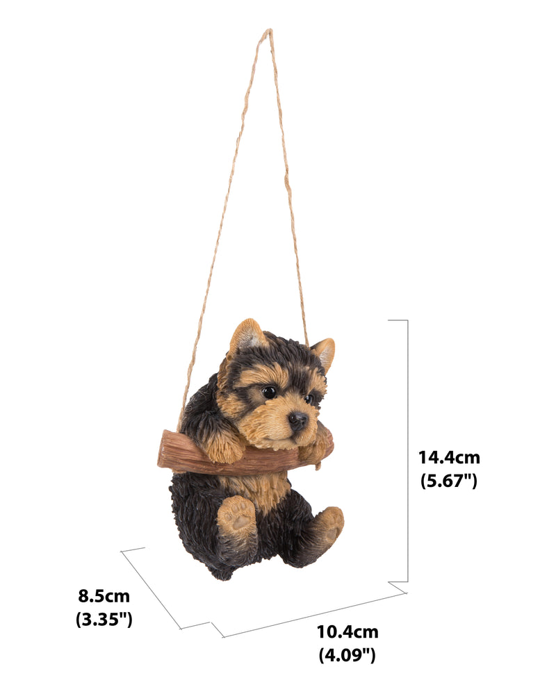 Hanging Yorkshire Terrier Puppy Statue HI-LINE GIFT LTD.