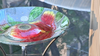 Solar Glass Bird Bath With Stand