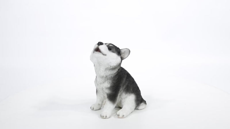 Howling Husky Puppy Statue