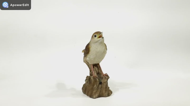 Singing Nightingale Standing Stump- Statue